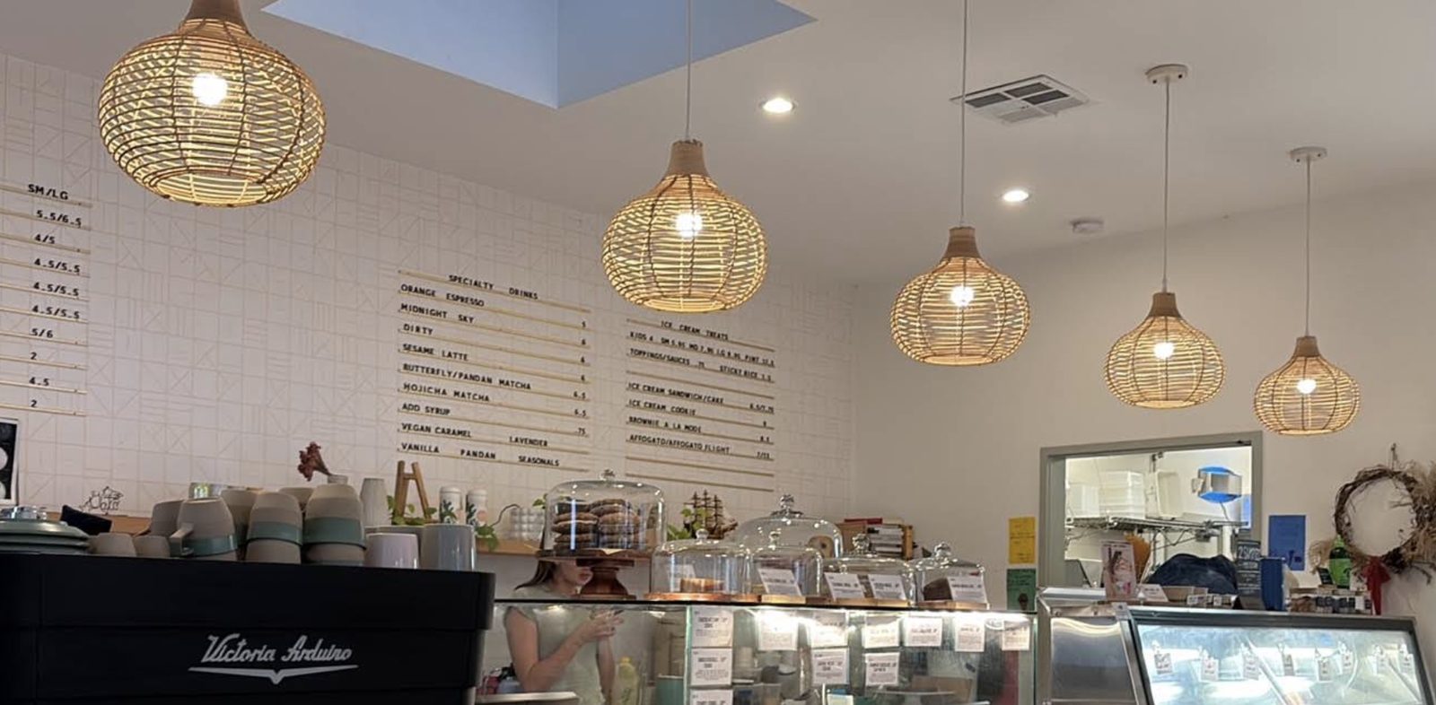 Order counter and menu board inside Gati Cafe