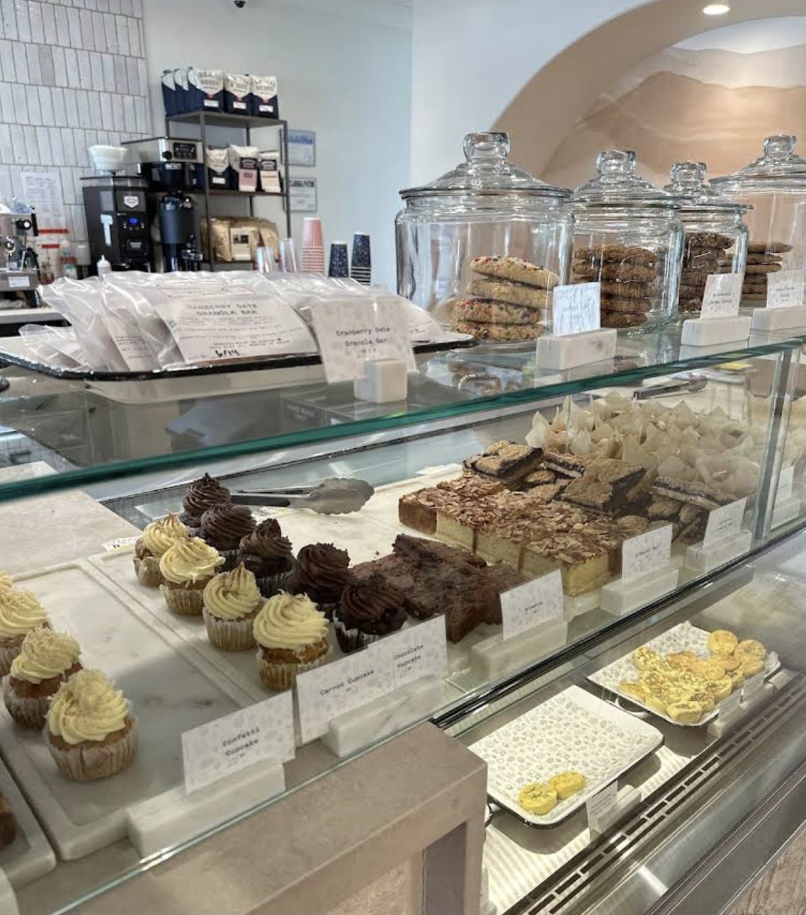Gluten-free pastry case at Maaribu Cafe on South First in Austin