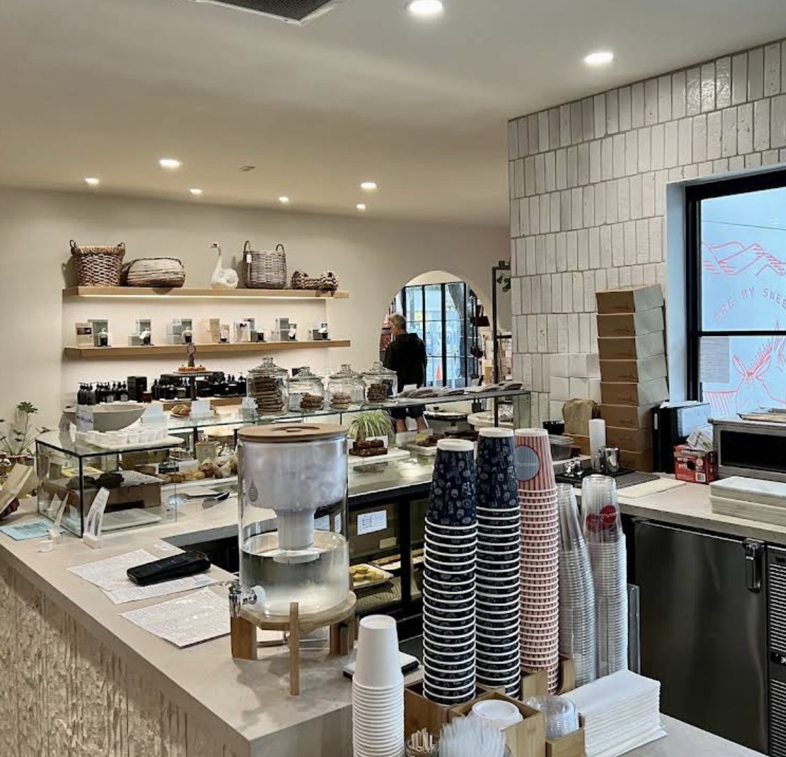 Bakery and coffee counter inside Maaribu Cafe