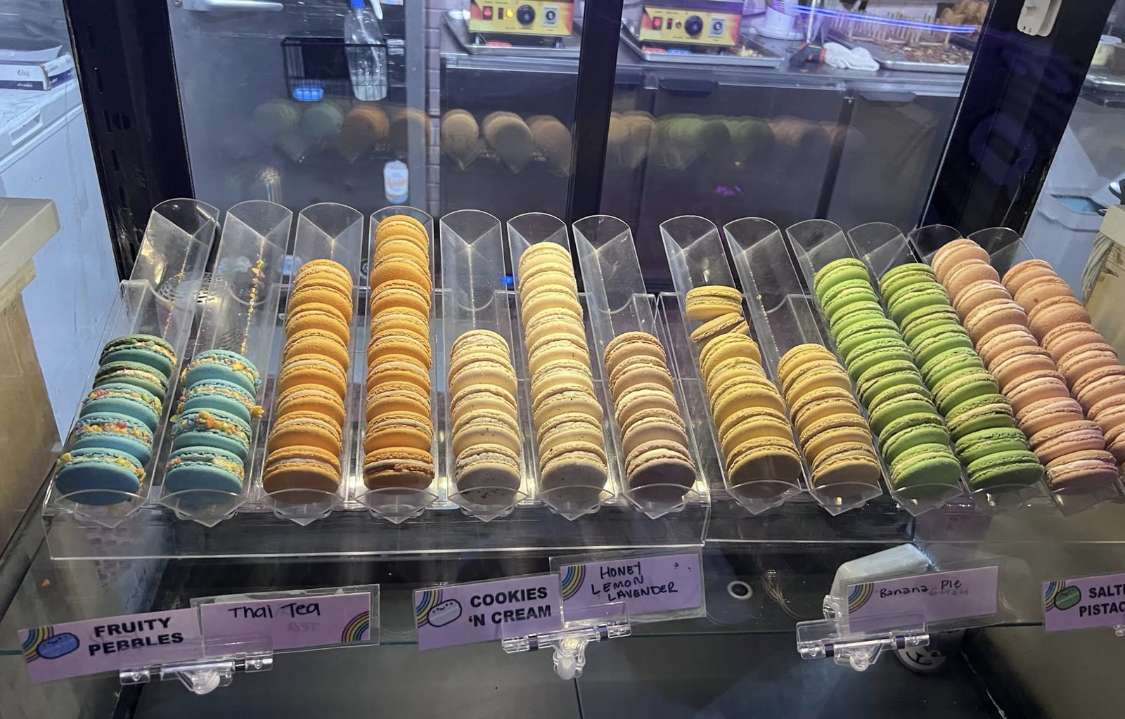 French macarons in the case at OMG Squee, a dedicated gluten-free dessert shop in East Austin